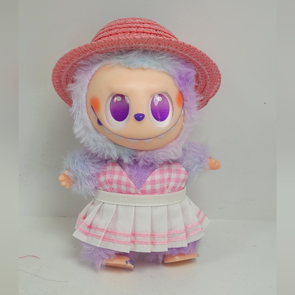 Adorable Outfit, Bathingsuit Halter, Pleated Skirt & Pink Hat No Doll
